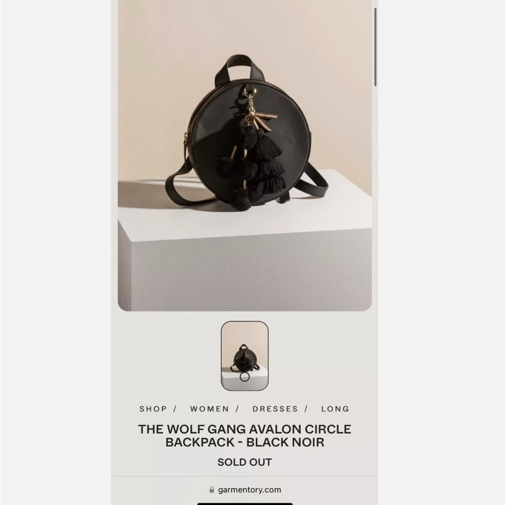 The Wolf Gang Avalon Circle Backpack Black Noir Retail $270 - Picture 13 of 14